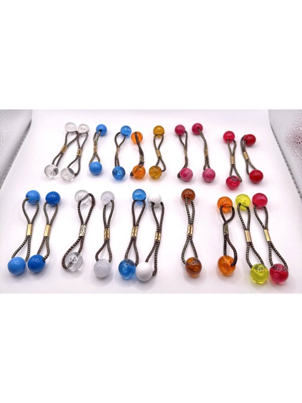 20 GOODY Vintage Ponytail Holders Twin Beads Medium Knocker Balls Hair Ties #2